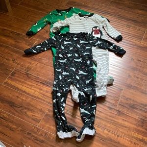 3 Fleece Footie PJs
